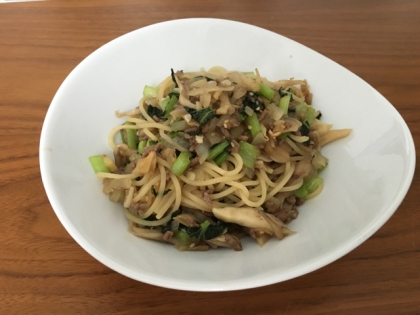 肉そぼろの和風パスタ