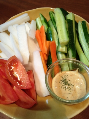 野菜スティックは和風ディップソースでどうそ レシピ 作り方 By とらさんのんたん 楽天レシピ