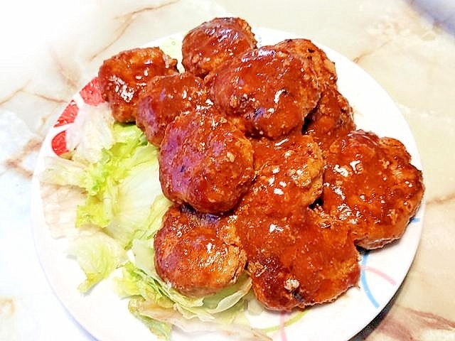 お弁当にも!ミニサイズのデミソースハンバーグ♪