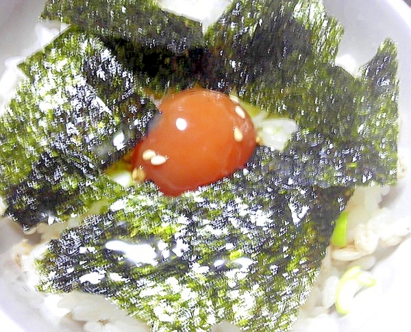 醤油漬け卵黄でタマゴごはん