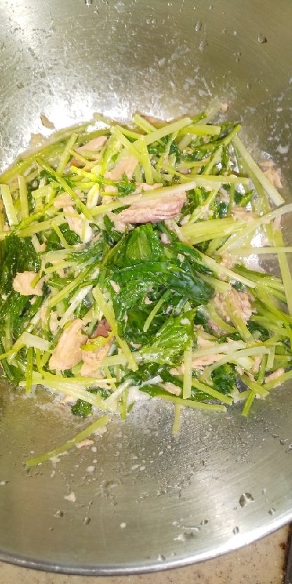水菜とツナのマヨネーズ和え