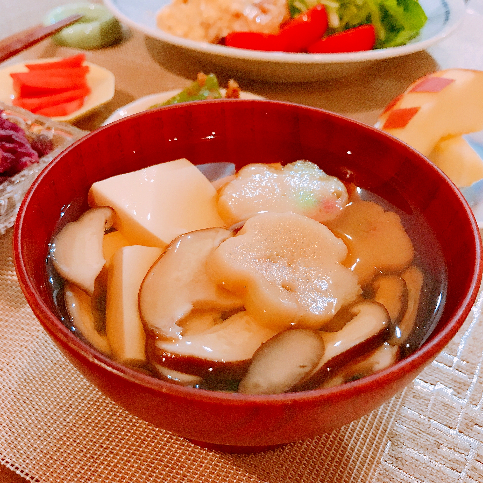 豆腐と椎茸とお麩のお吸い物☆