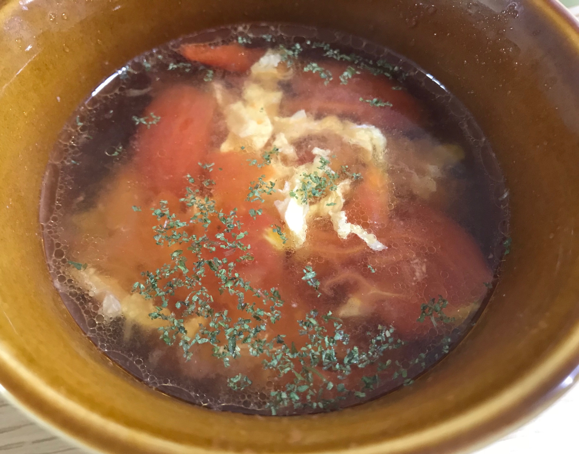 トマトとたまごの中華スープ