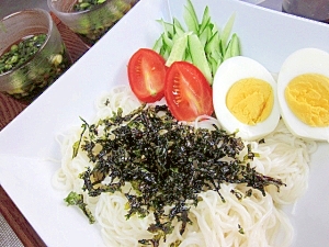 夏のあっさりメニュー☆　「韓国海苔そうめん」