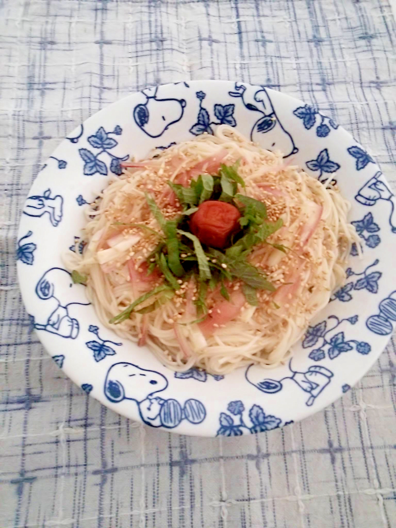 ☆梅添え大葉茗荷の素麺☆