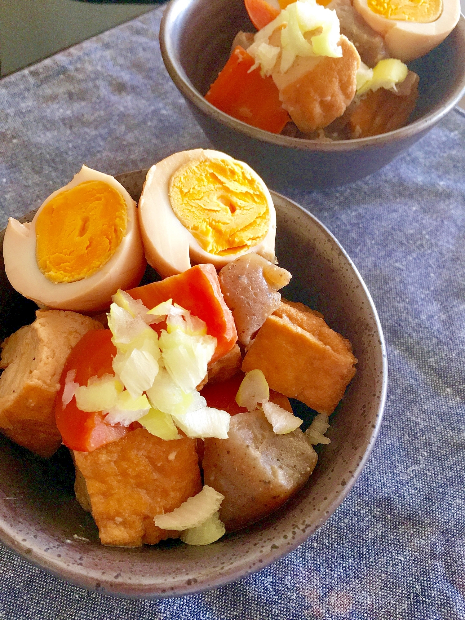 厚揚げとこんにゃくの土手煮風♩