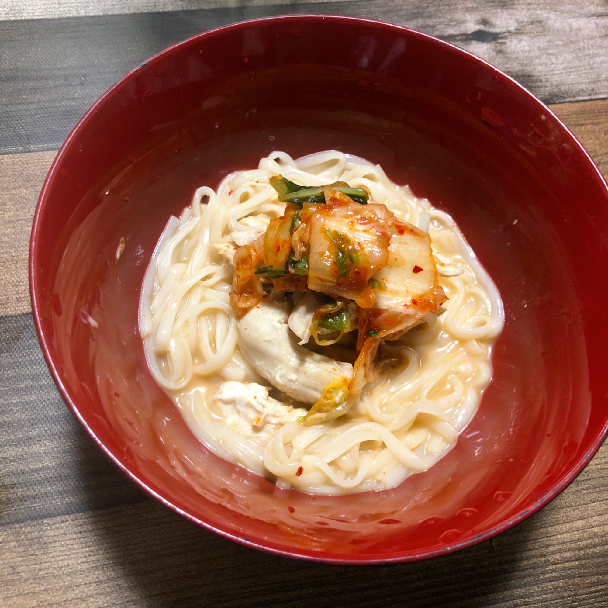 糖質ゼロ麵で豆乳キムチそうめん