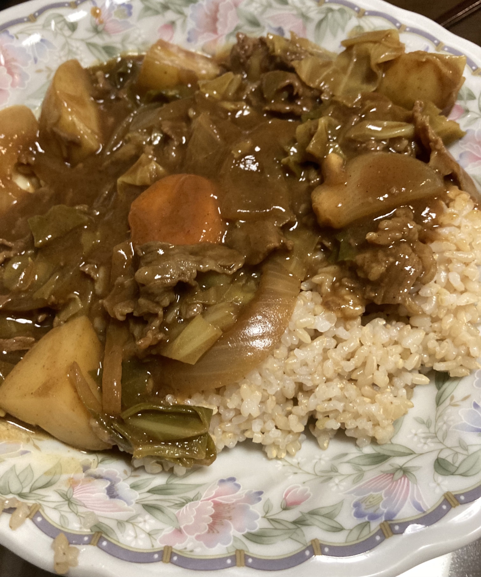 玄米ご飯の健康具沢山カレー！