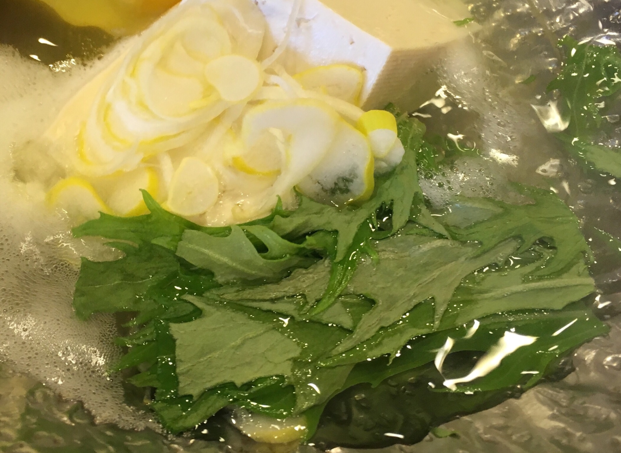 水菜と豆腐のゆず塩煮