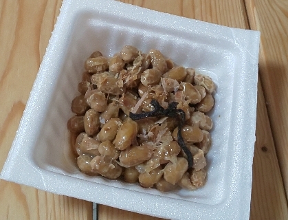 ごま油香るᕷ 塩昆布とかつお節のアレンジ納豆ꕤ୭*