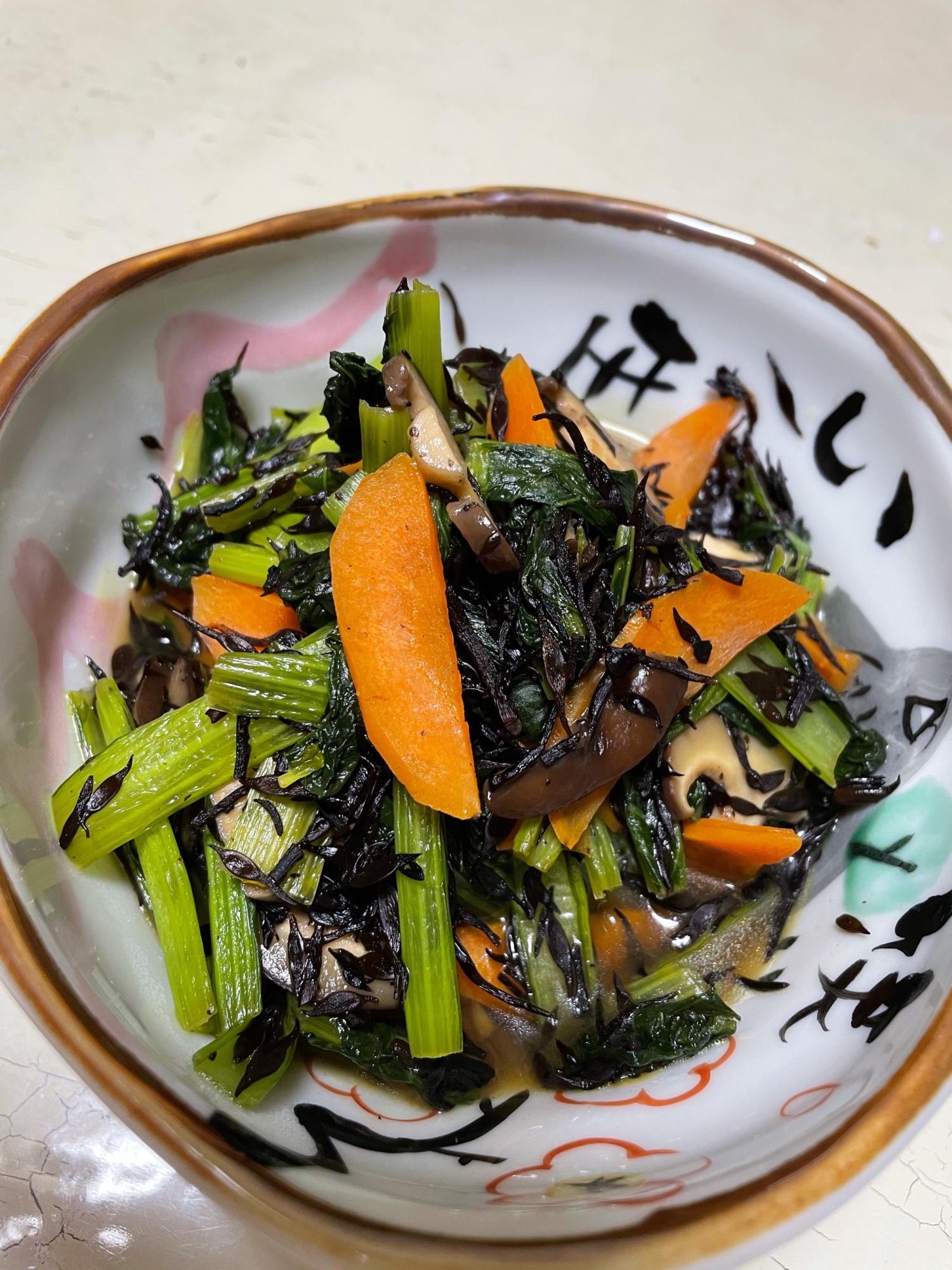 ひじきと小松菜の炒め物