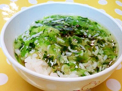 【離乳食】しらす＆レタスのあんかけ丼