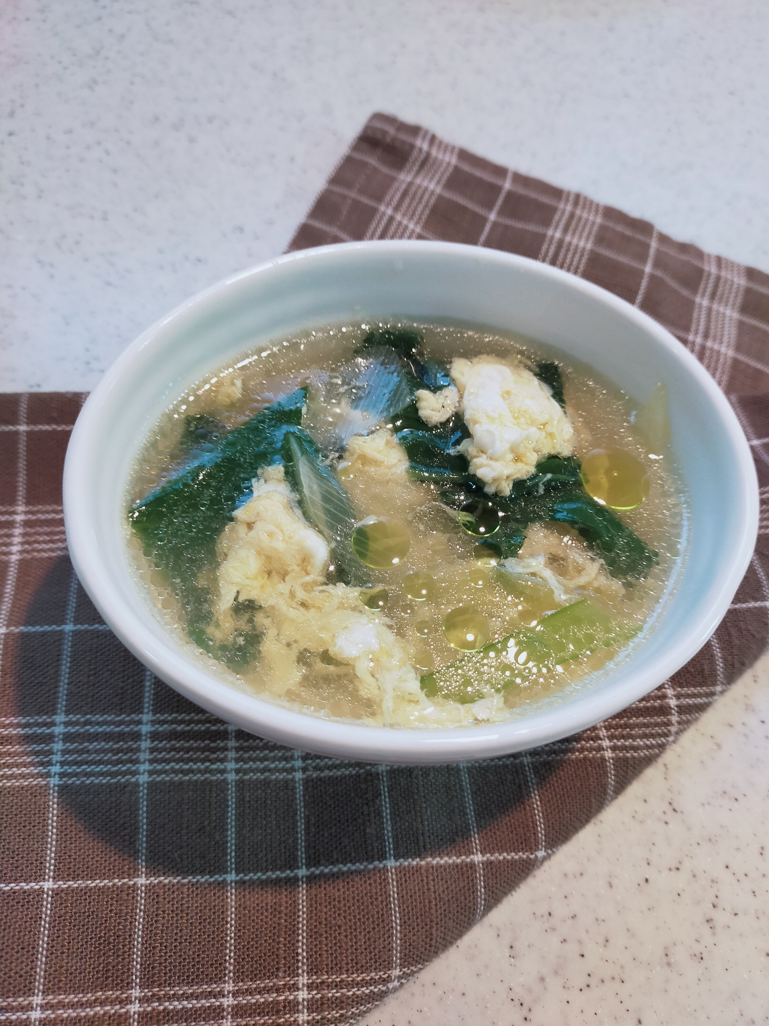 小松菜とネギのタマゴスープ