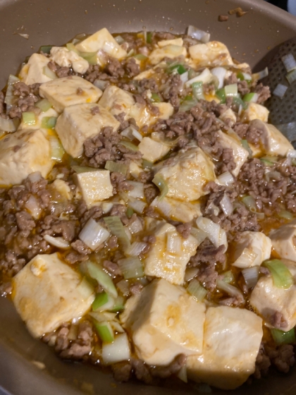 初めて麻婆豆腐の素を使わずに作りました！子供に優しい味で、家族みんなで食べられました☺︎