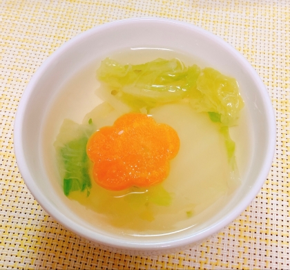 白菜、人参のスープ