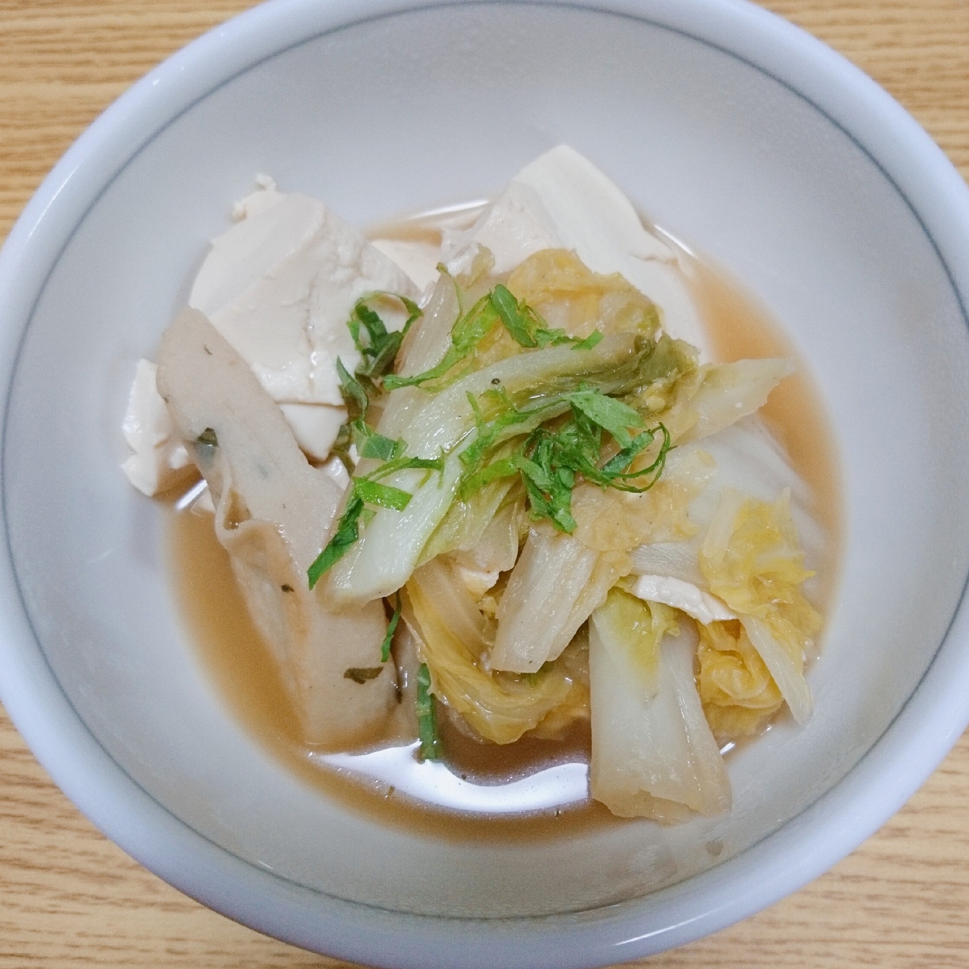 「白菜と笹かまぼこ」の煮物