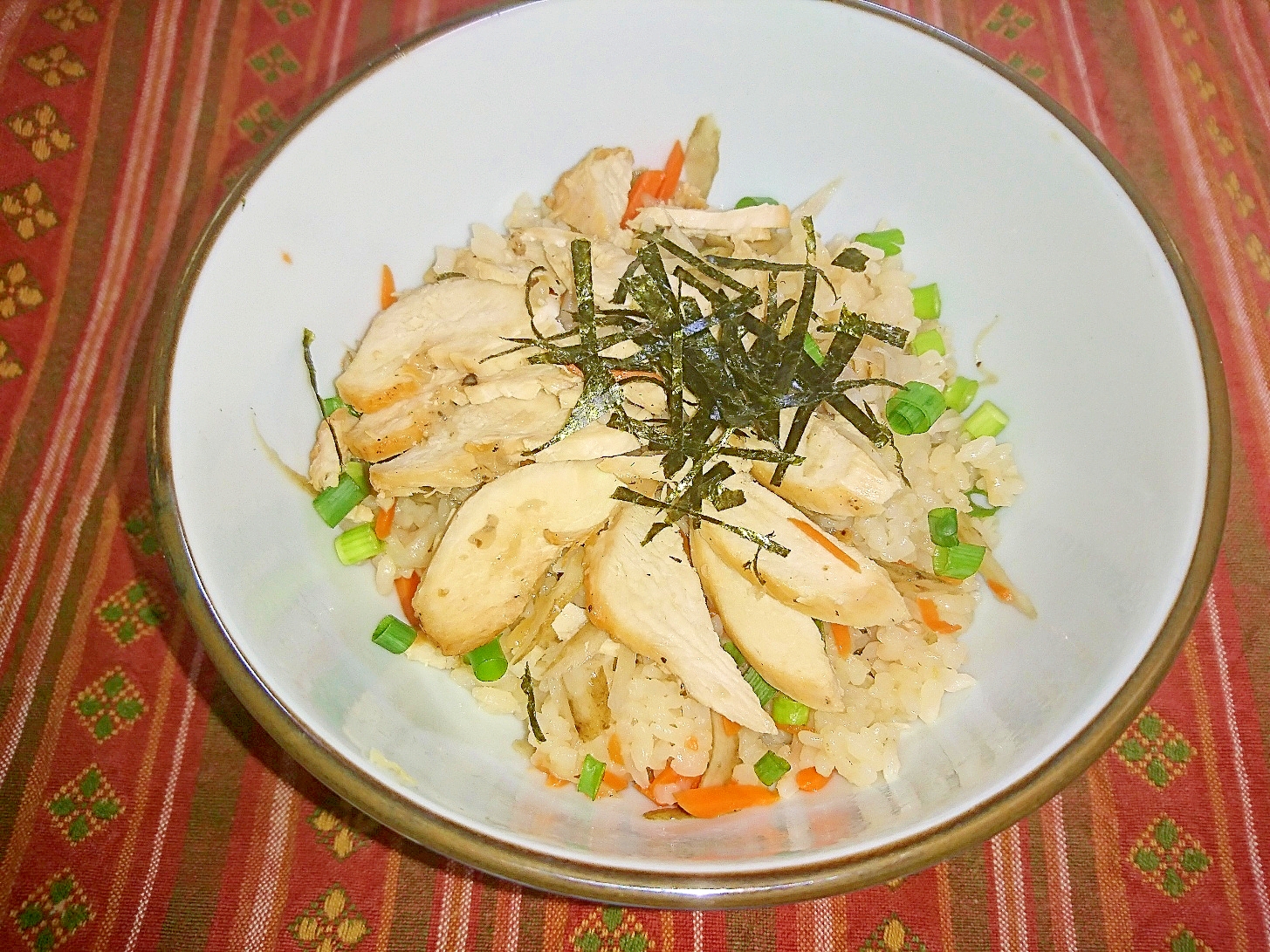 鶏と牛蒡の炊込み飯　（リメイク）