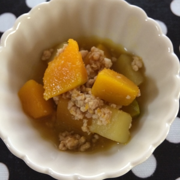 離乳食 中期 かぼちゃとさつまいものそぼろ煮 レシピ 作り方 By れみにゃん333 楽天レシピ 離乳食 中期 かぼちゃとさつまいものそぼろ煮 レシピ 作り方 By れみにゃん333 楽天レシピ