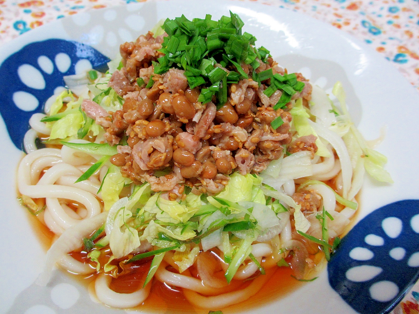 豚こまゴマ納豆サラダうどん