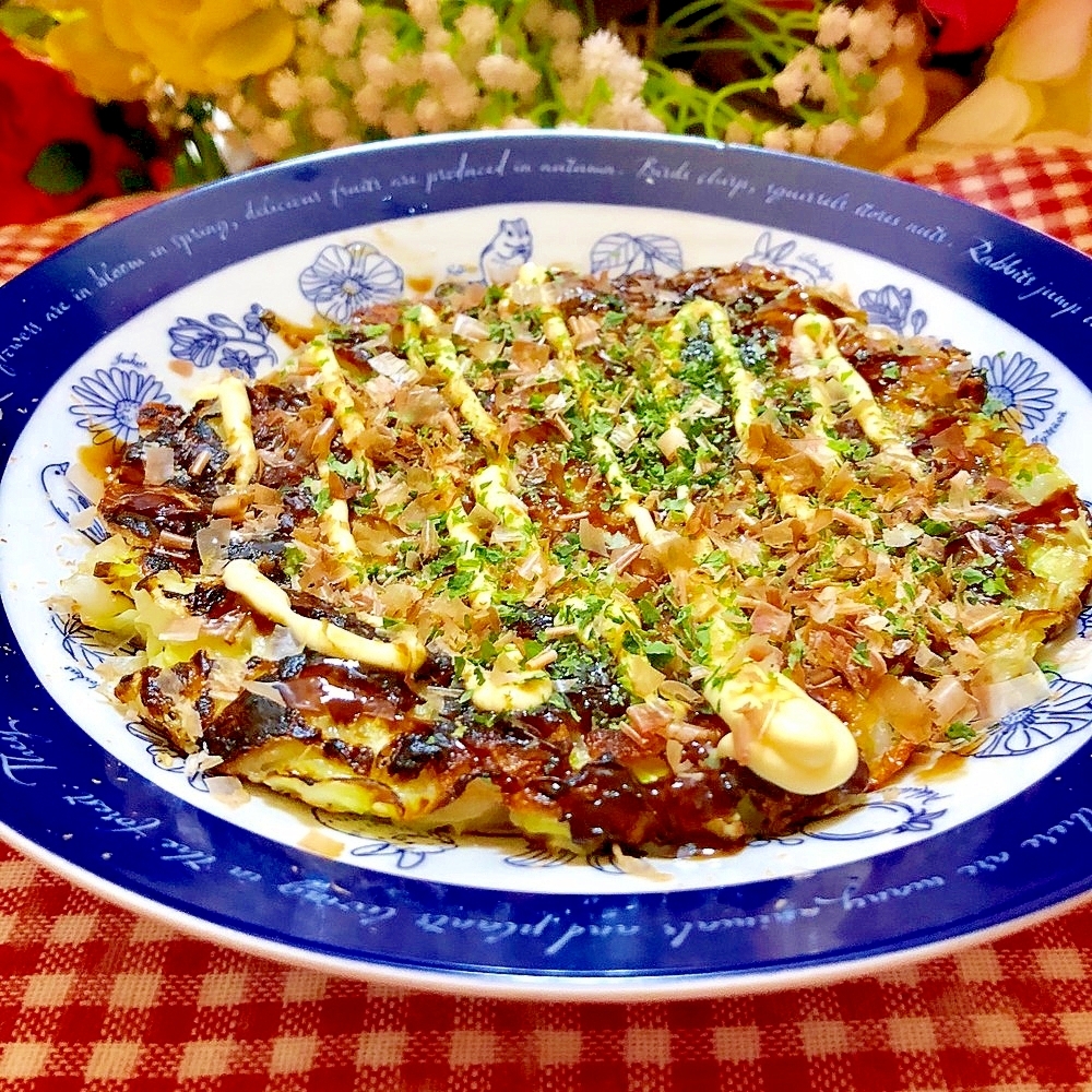 超ヘルシ〜☆キャベツと山芋のお好み焼き