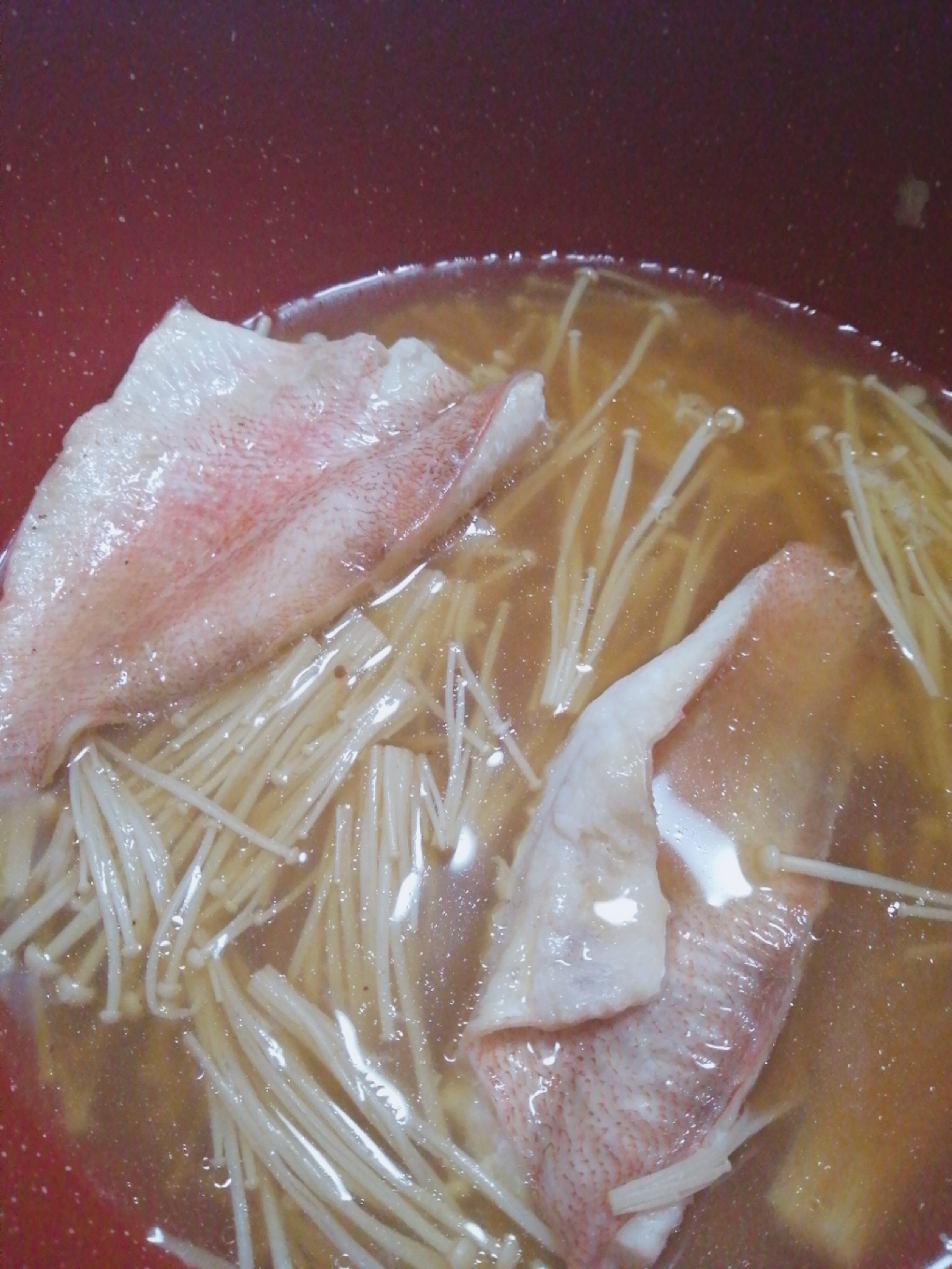 エノキと赤魚の煮付け