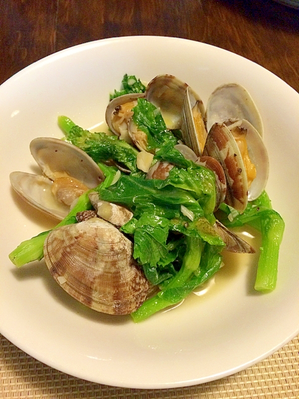 菜の花とアサリの酒蒸し