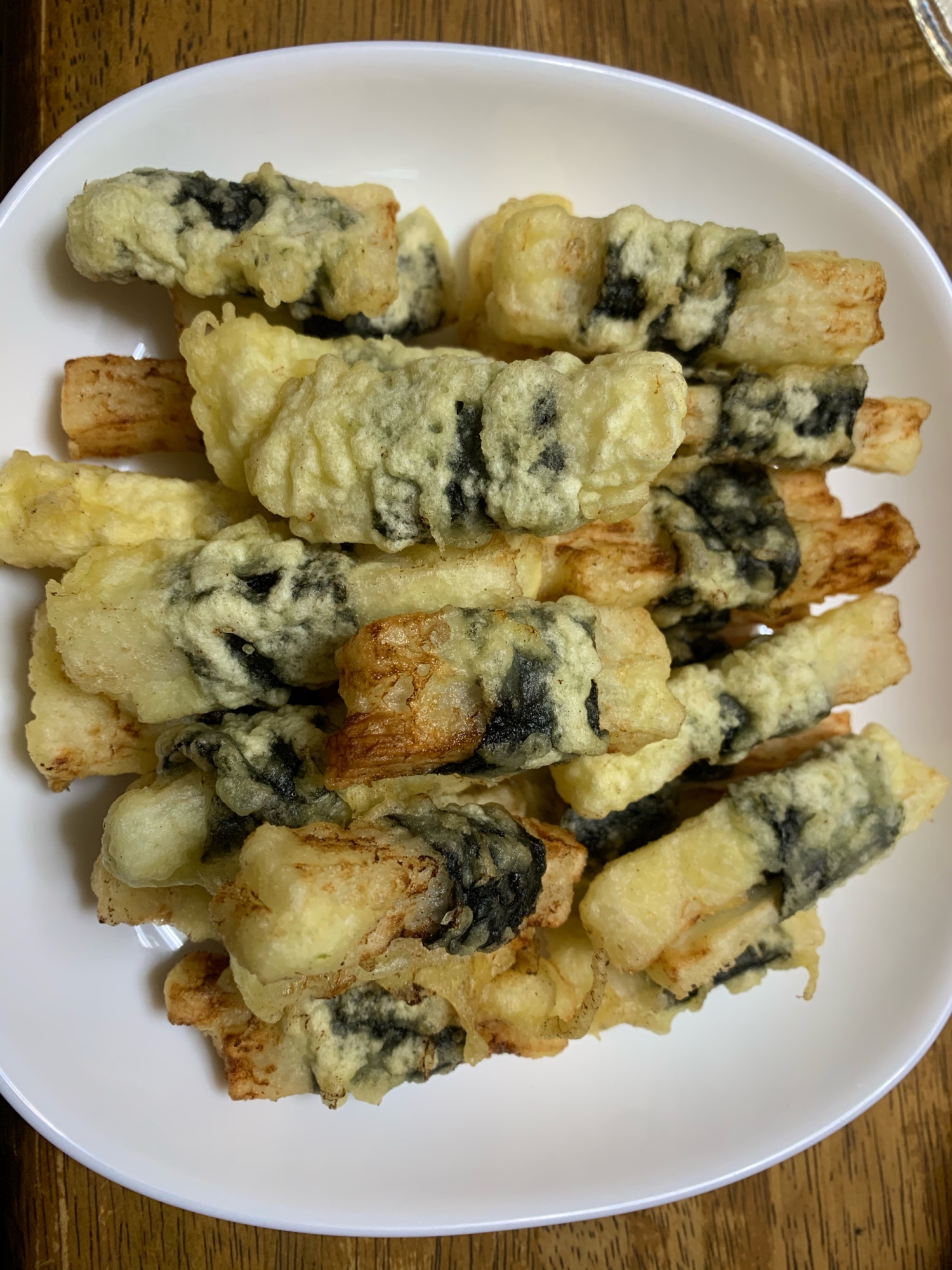 長芋の短冊磯部揚げ