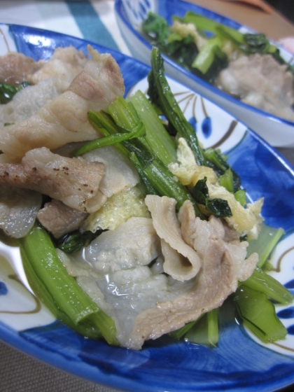 豚肉と小松菜の炒め煮