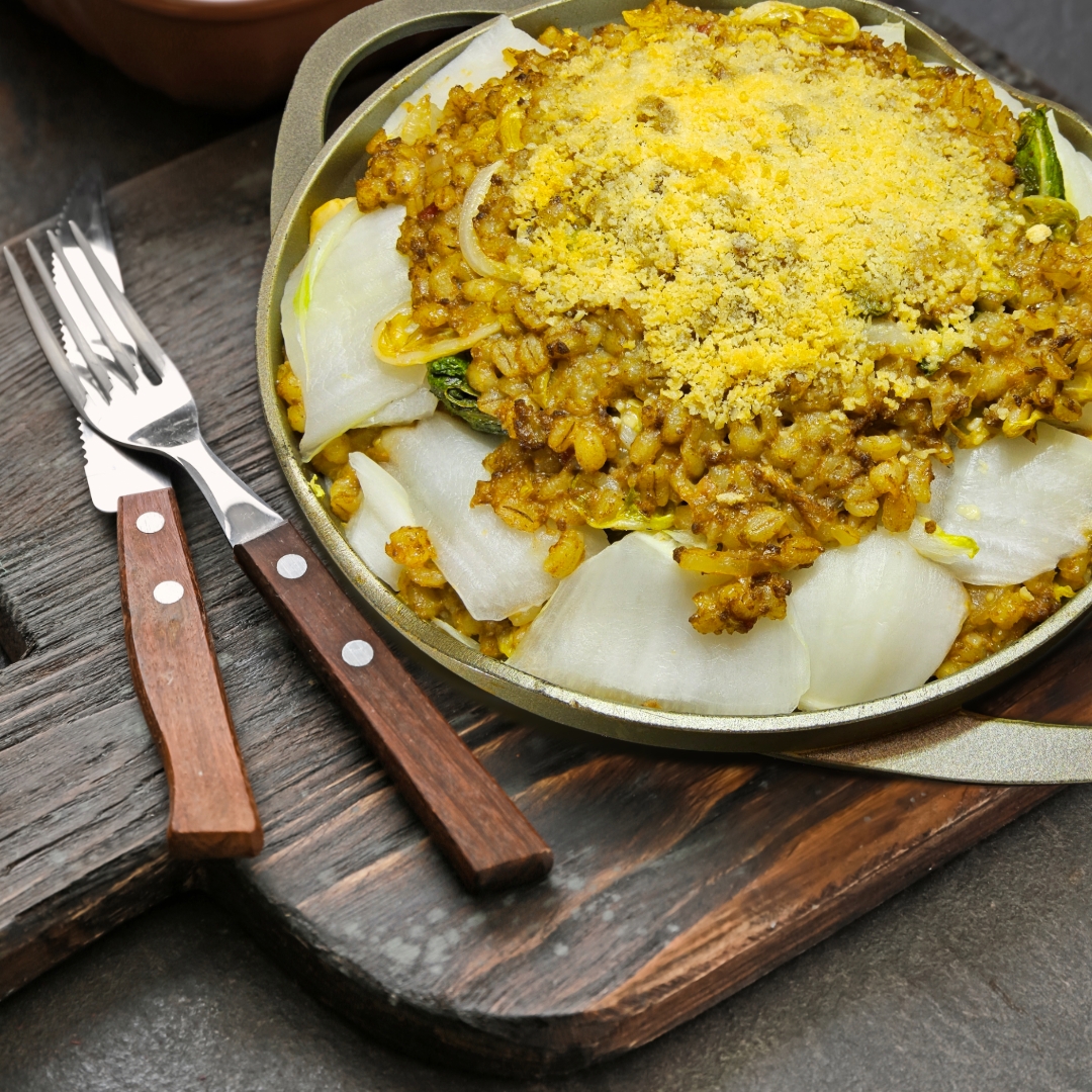 ゆでもち麦の白菜ラザーニャ