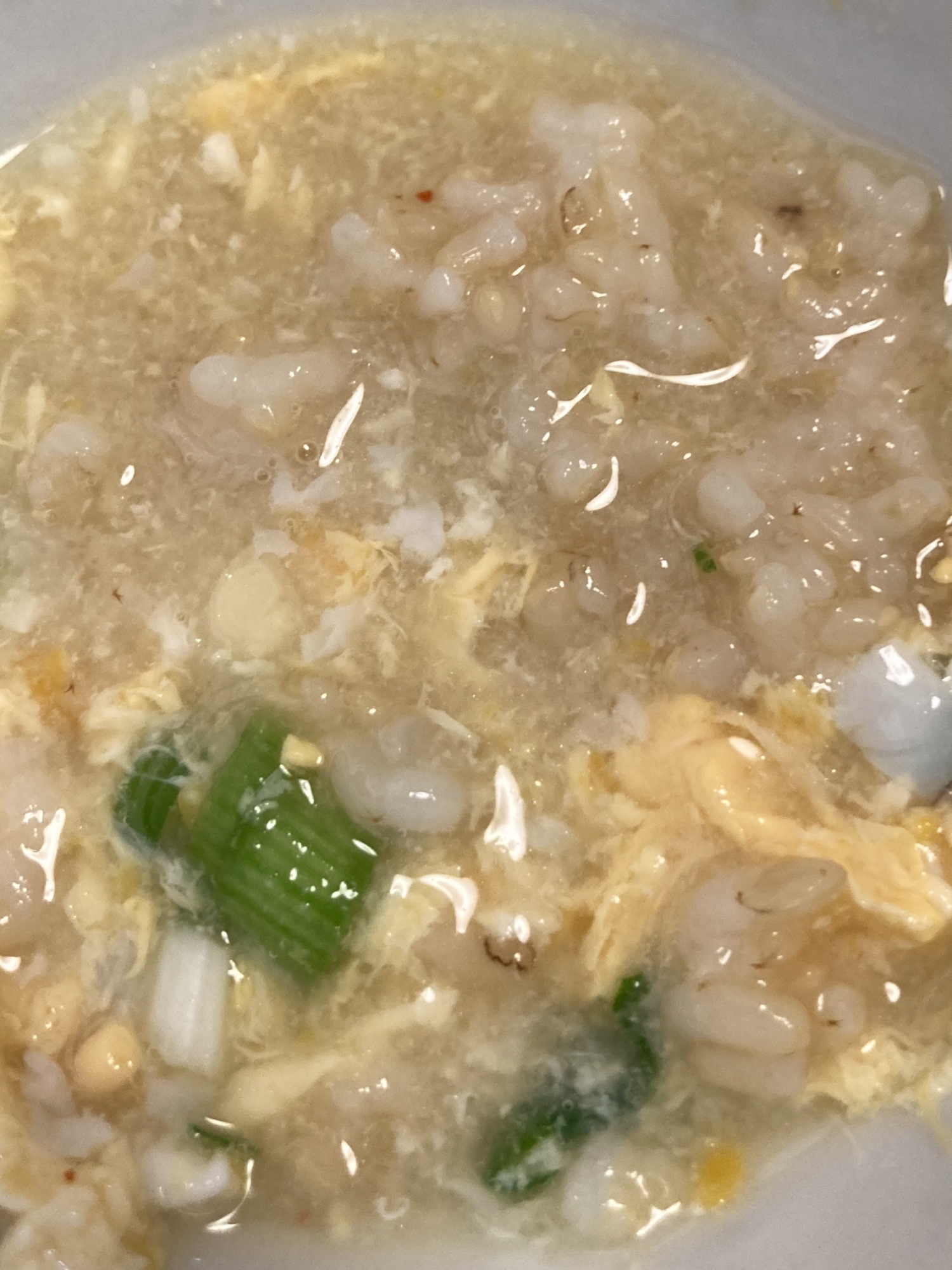 かつおだしで美味しい卵雑炊！