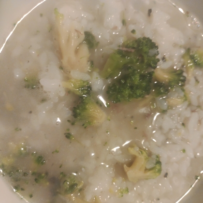 鯖缶とブロッコリーの和風雑炊
