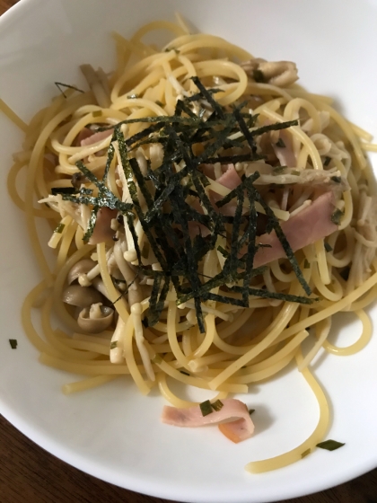 きのことハムの和風パスタ