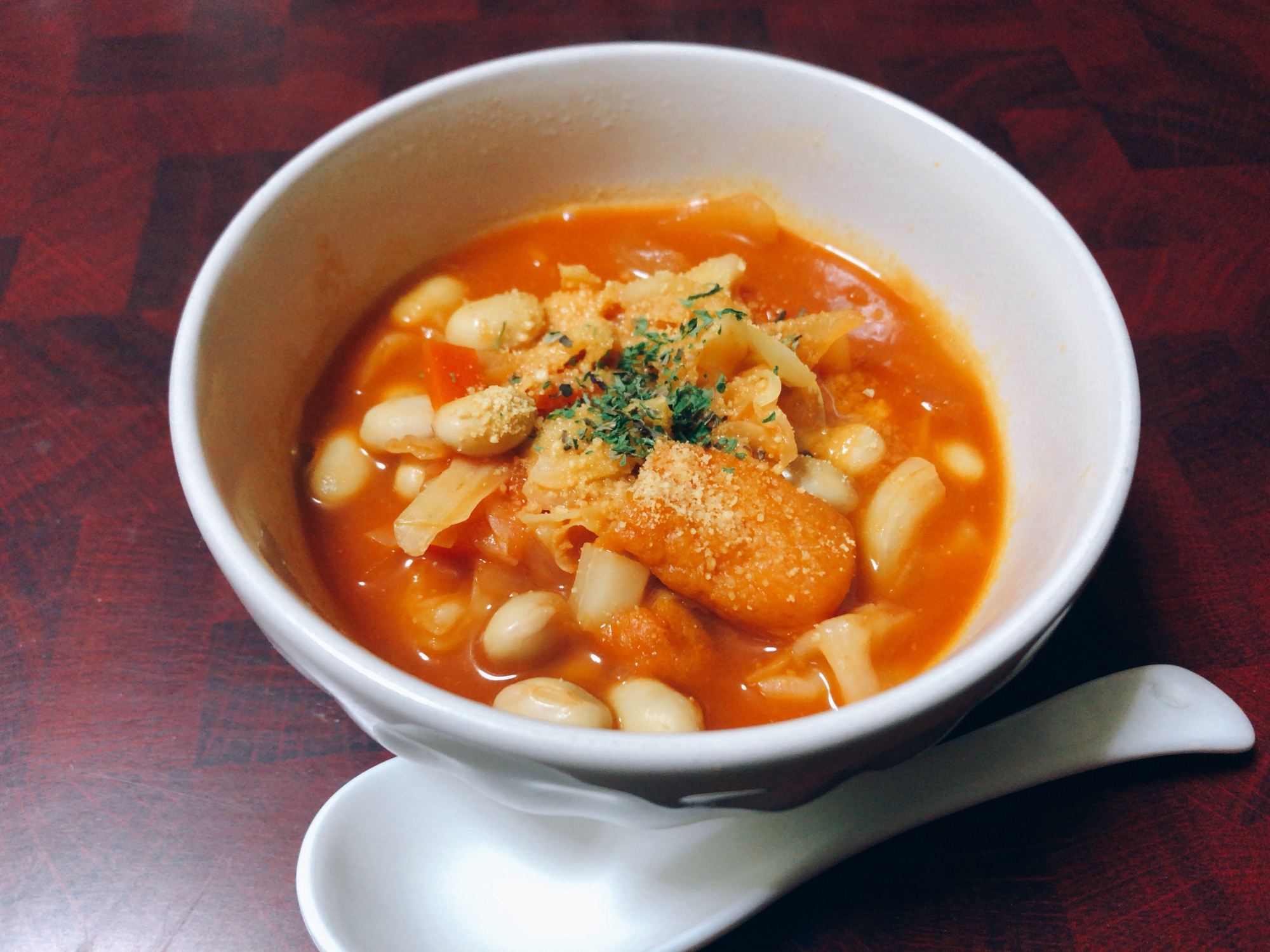 隠し味は味噌！和風野菜トマトスープ