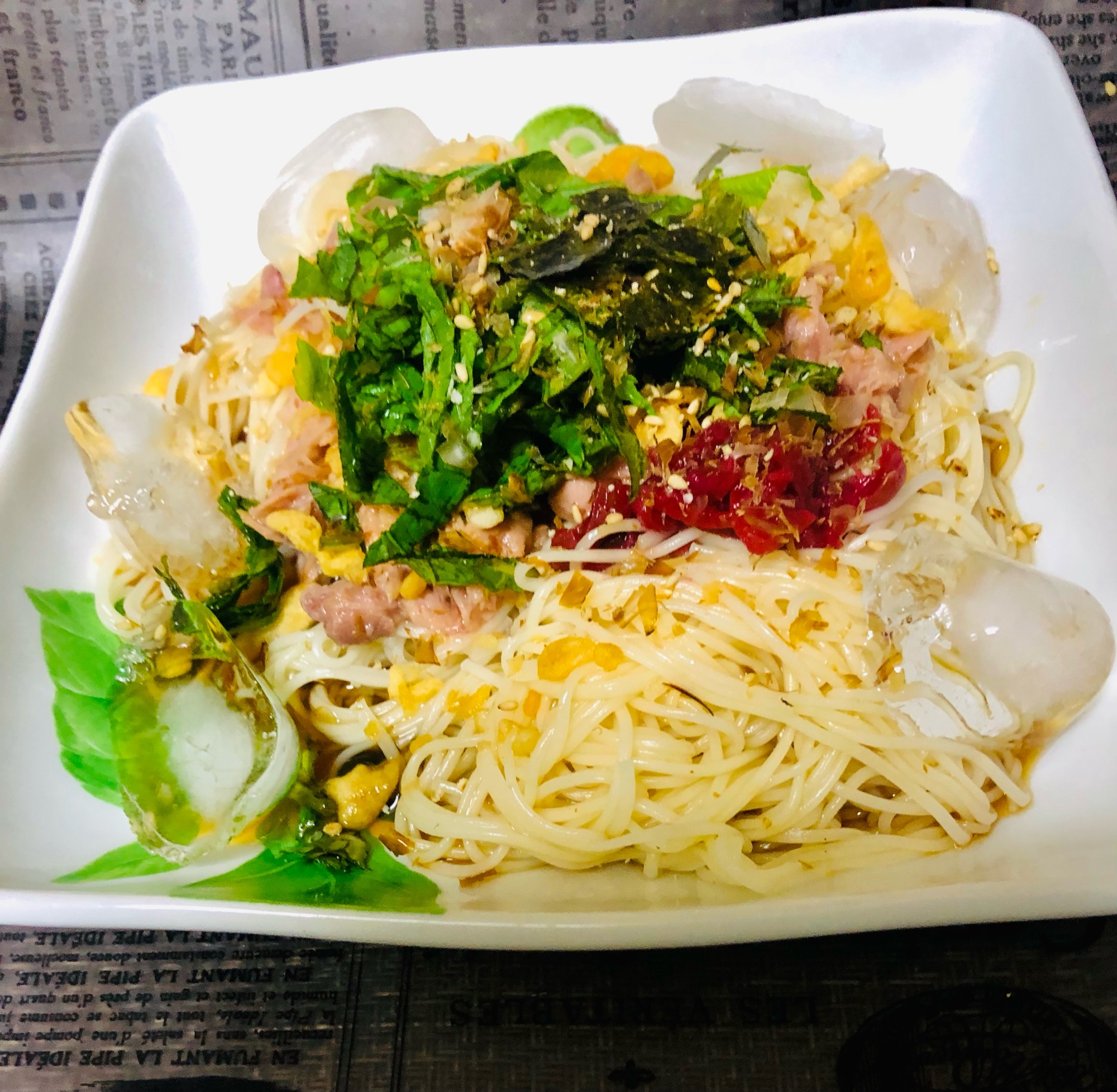 ゆずポン酢香る 大葉入りさっぱり冷やし素麺 レシピ 作り方 By りんりんりん 楽天レシピ
