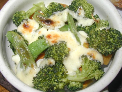 グラタン皿でドーンと作りました。寒い日は、生野菜サラダよりあったかいお野菜がおいしいですね。ごちそうさまでした。