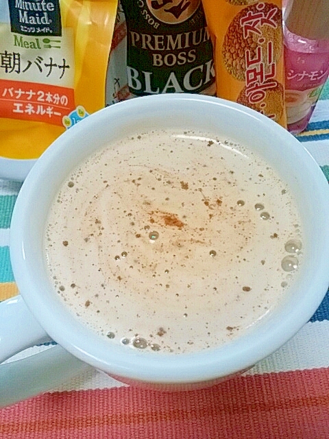 ホッと☆酒粕＆五味茶入りシナモンバナナカフェオレ♪