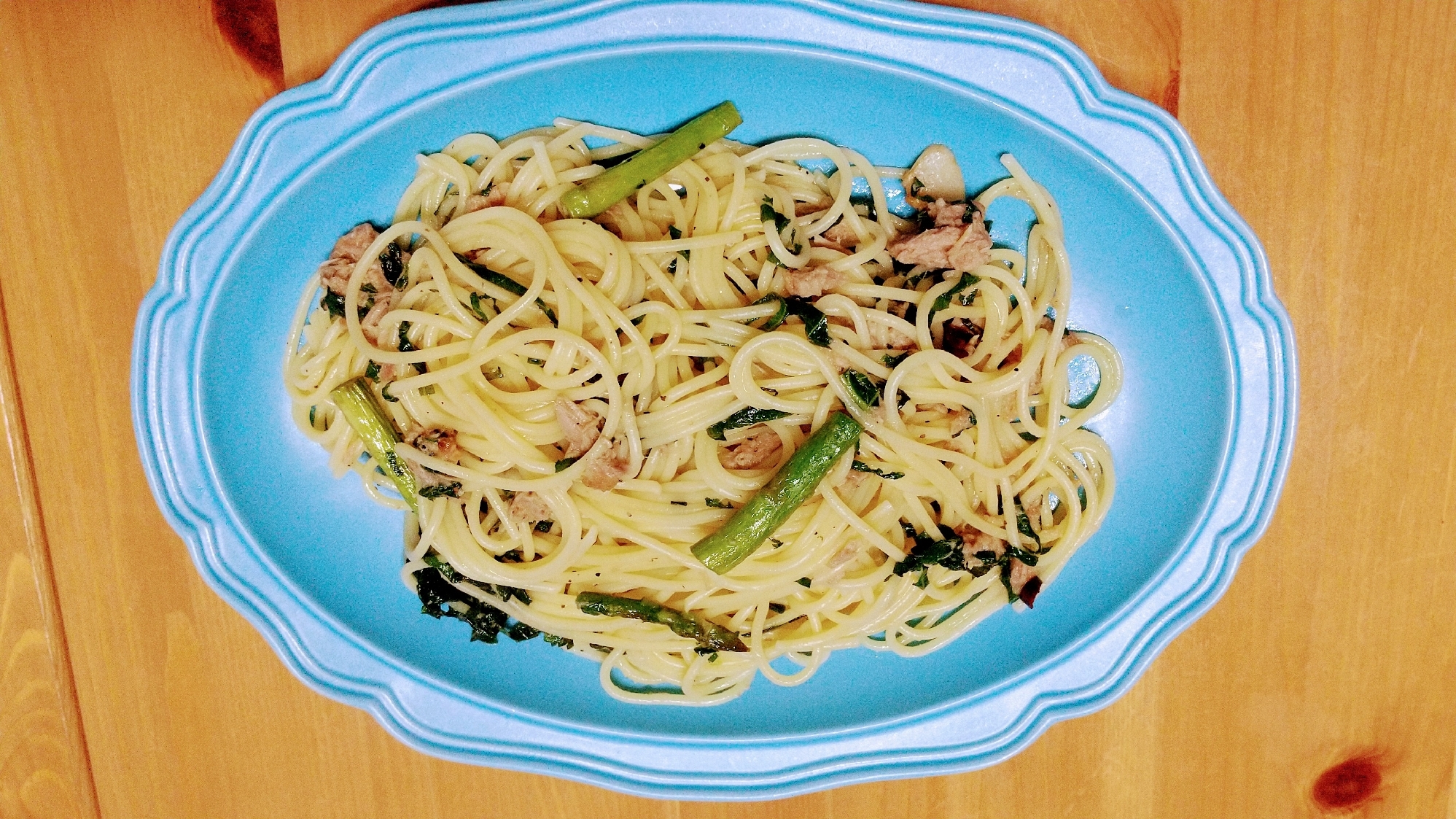 しそとツナ缶で作る簡単和風パスタ