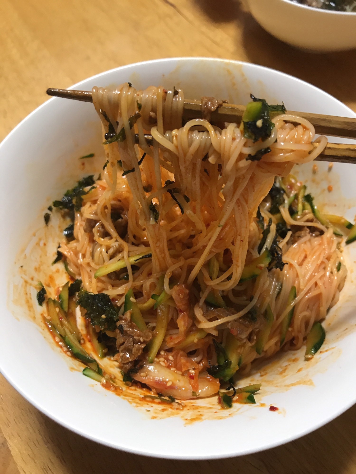 食欲そそる そーめんで韓国ビビン麺 レシピ 作り方 By Theo S Kitchen 楽天レシピ