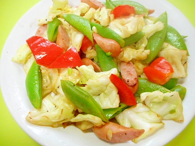 キャベツとスナップエンドウウインナーのコンソメ炒め レシピ 作り方 By Mint74 楽天レシピ キャベツとスナップエンドウウインナーのコンソメ炒め レシピ 作り方 By Mint74 楽天レシピ