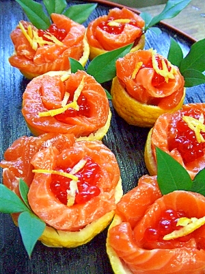 簡単3分おせち 花いくらサーモン盛り レシピ 作り方 By Iihi009 楽天レシピ 簡単3分おせち 花いくらサーモン盛り レシピ 作り方 By Iihi009 楽天レシピ