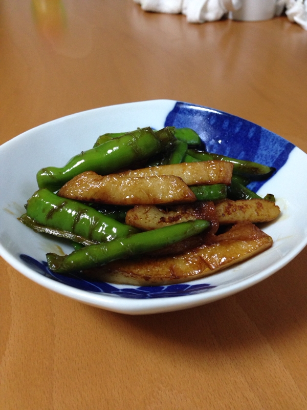 万願寺とうがらしと平天の甘辛炒め♪