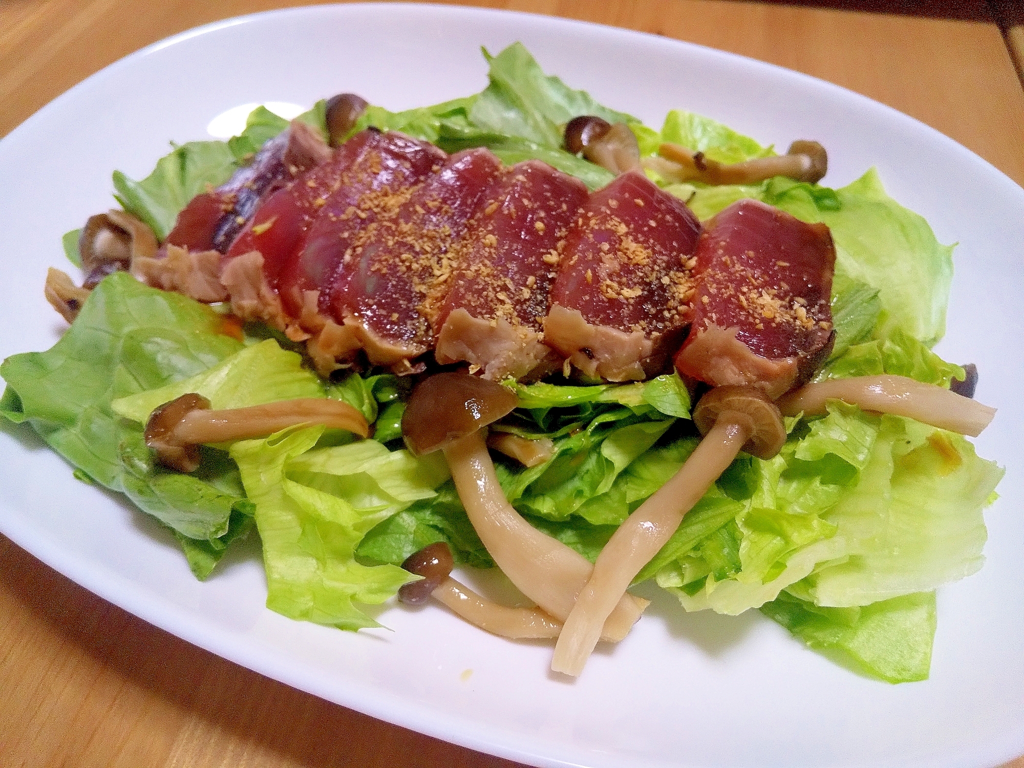 鰹のたたきのレモン醤油サラダ