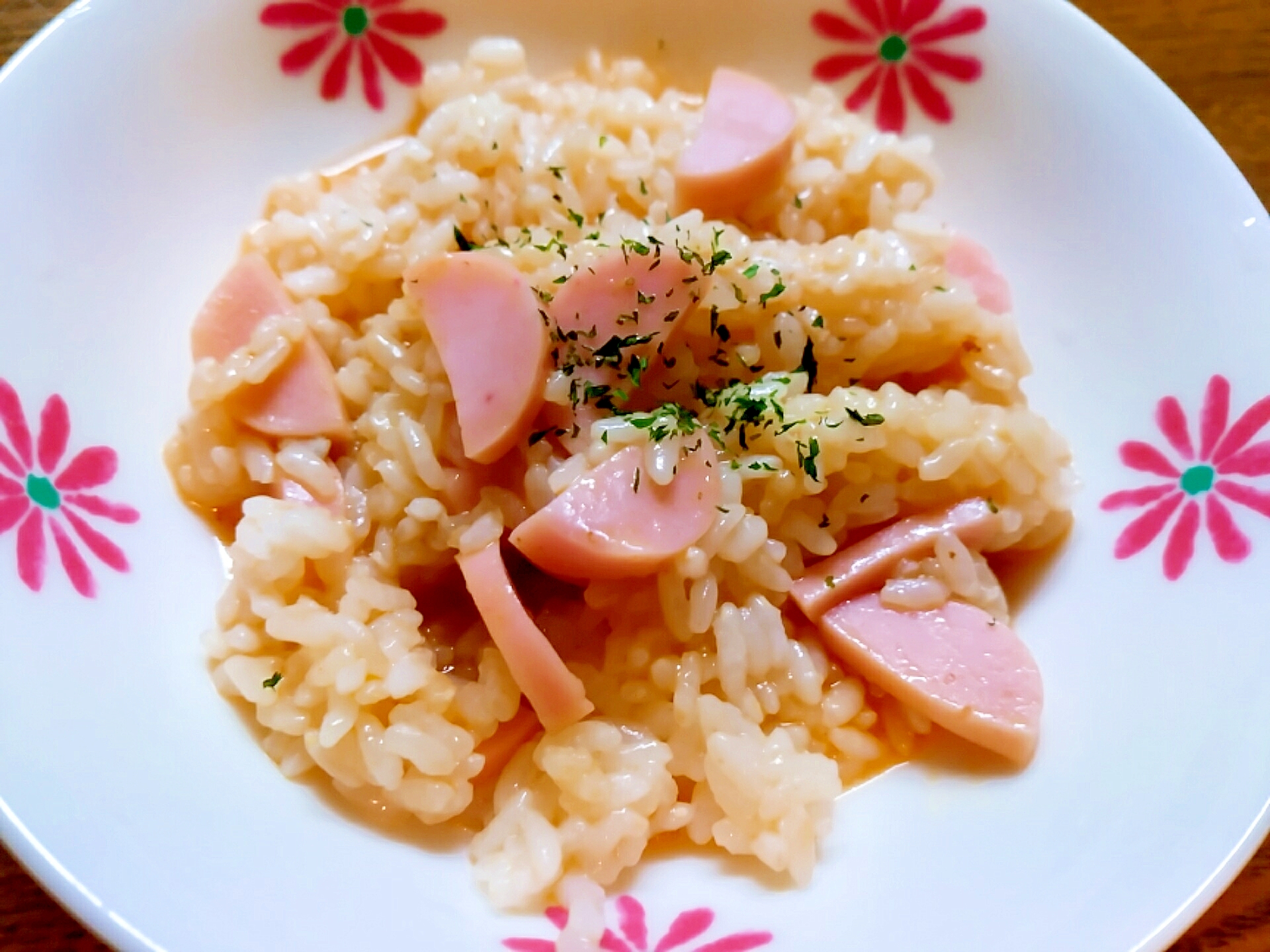 ご飯で簡単☆魚ニソのピリ辛リゾット風
