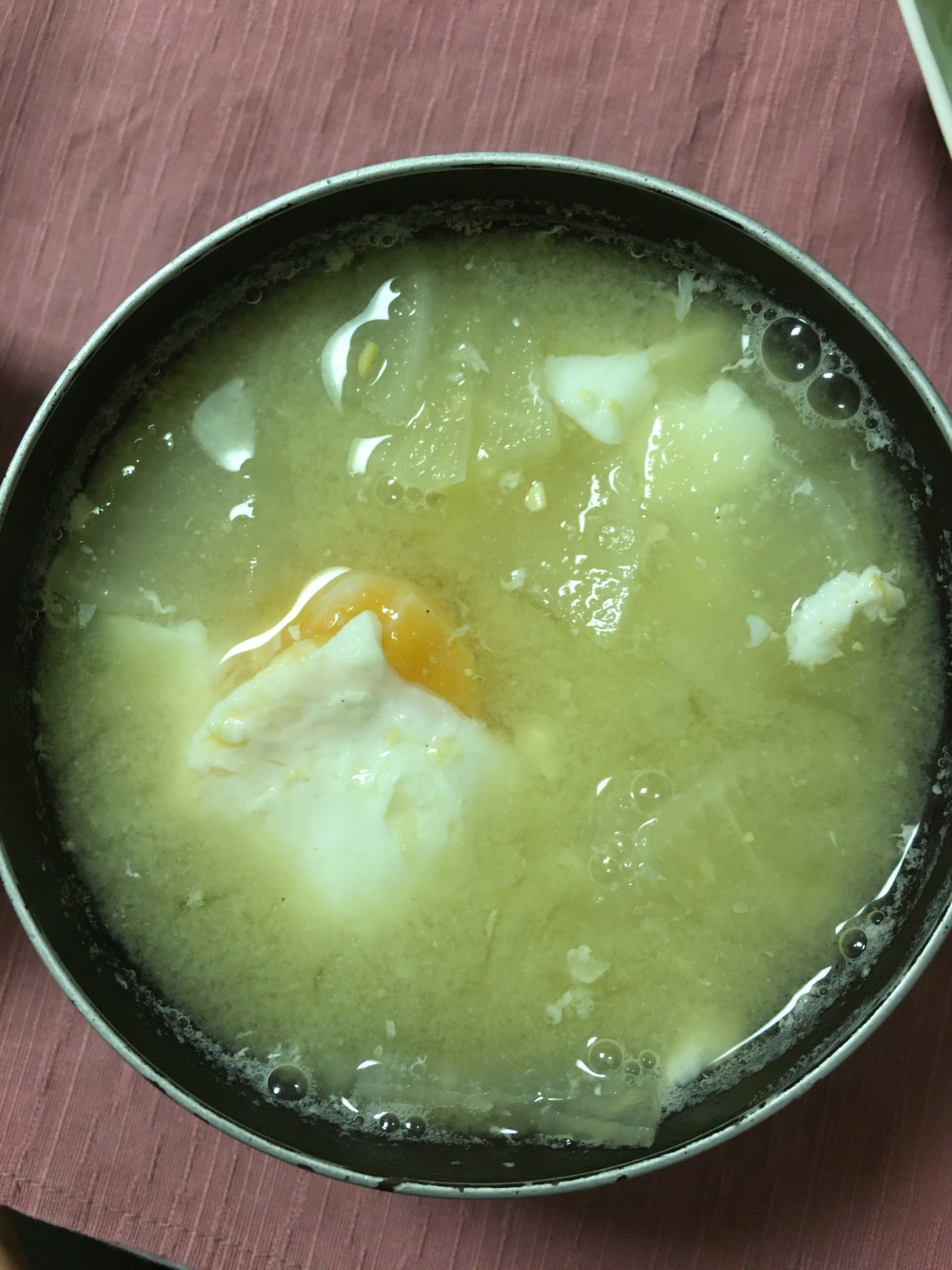 半熟卵とろける大根のお味噌汁