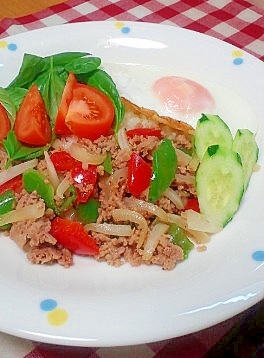 レンジでタイ料理～♪簡単！豚ガパオご飯