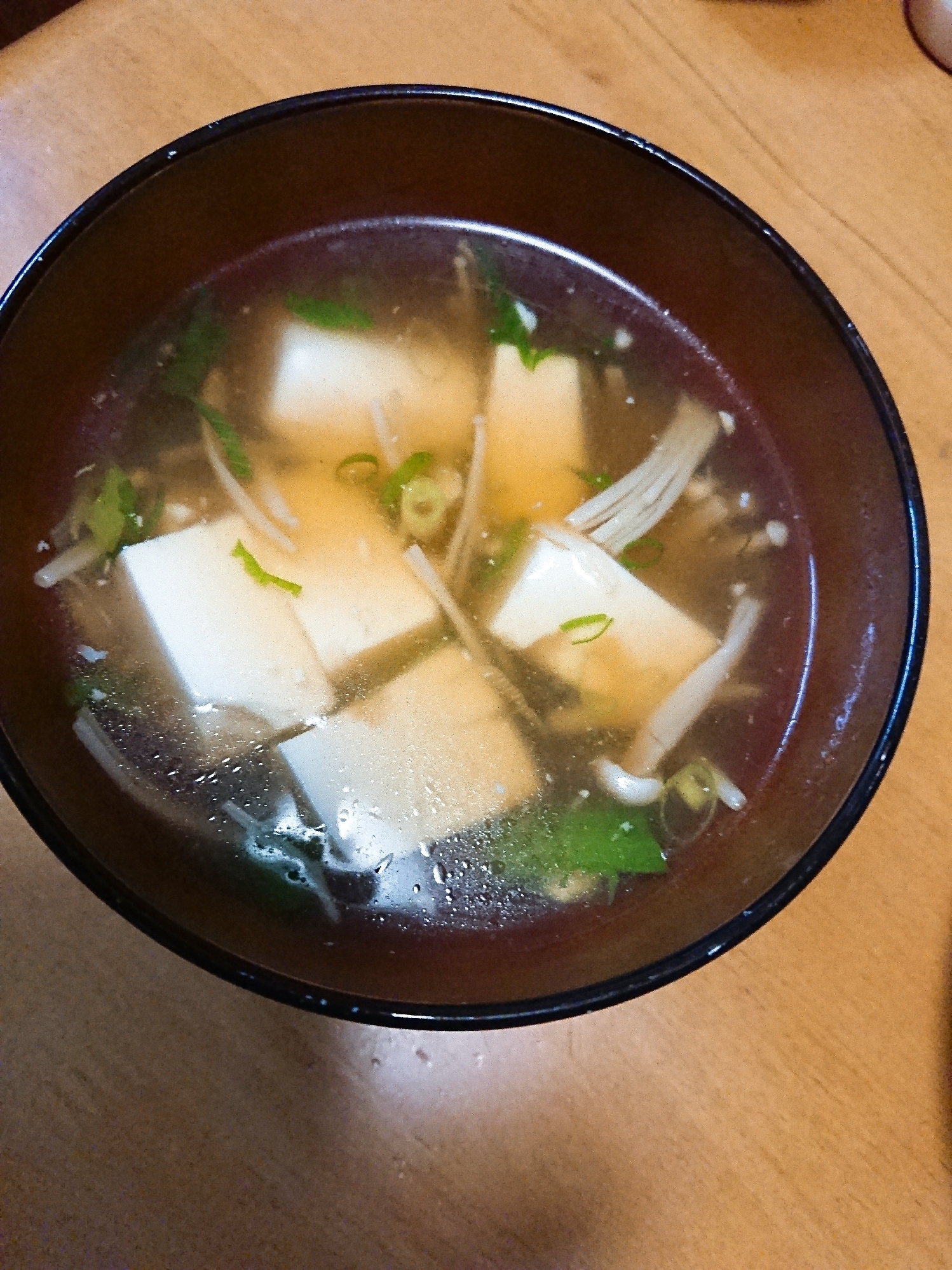 豆腐とえのきの中華スープ 天津飯のあんで レシピ 作り方 By じゃが塩 楽天レシピ