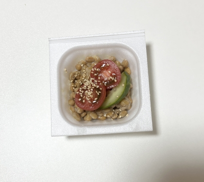 納豆アレンジ ミニトマト&きゅうり