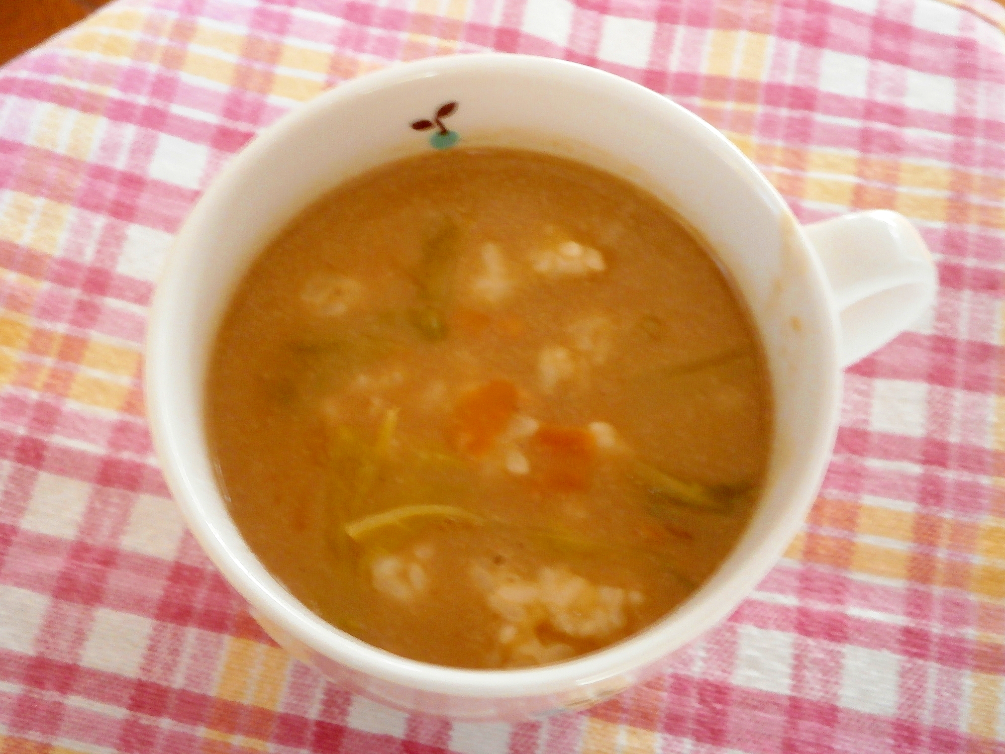 カレー豆乳スープの雑炊