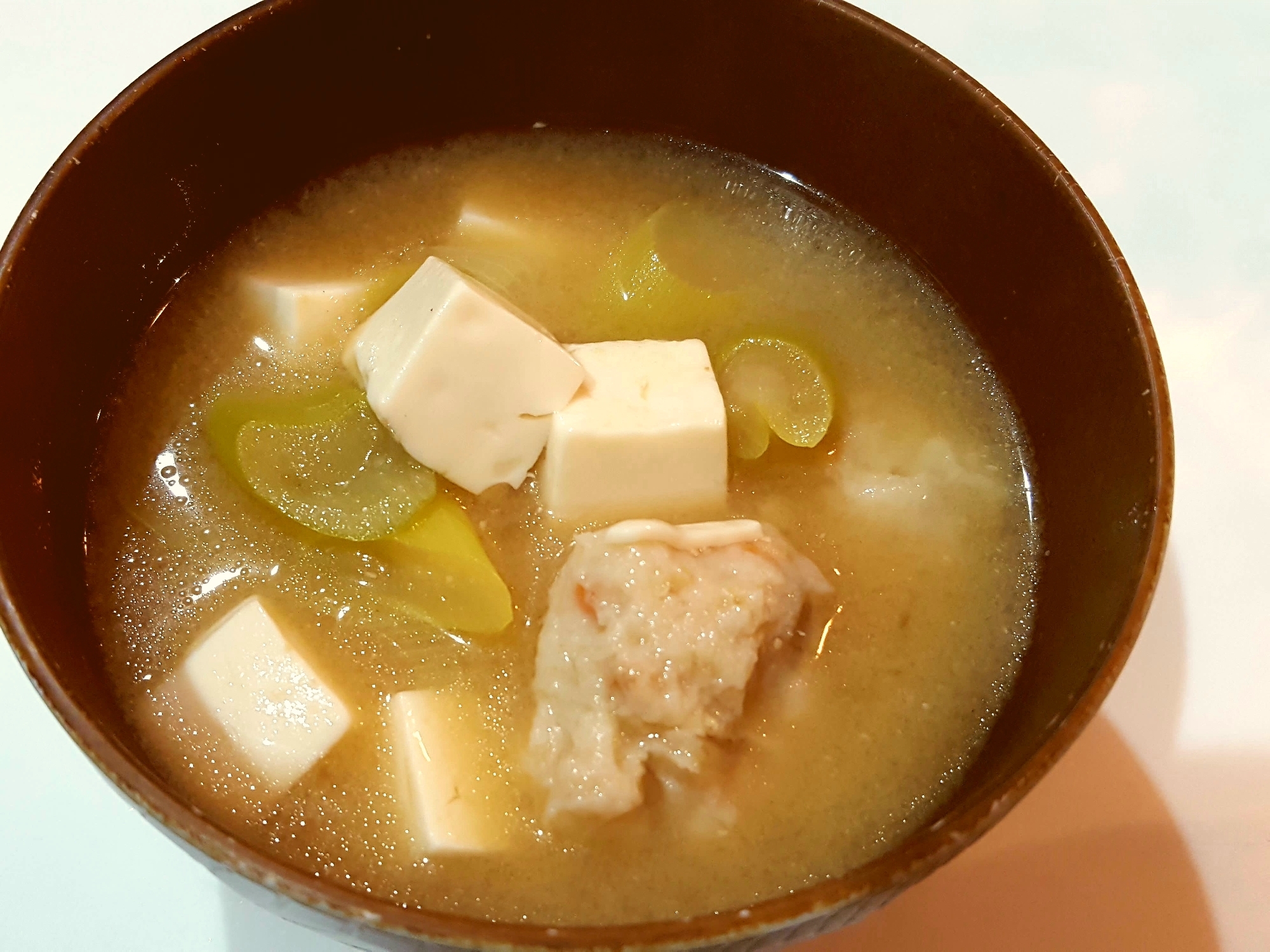 【お味噌汁の具】鶏ごぼうのすり身と豆腐とねぎ