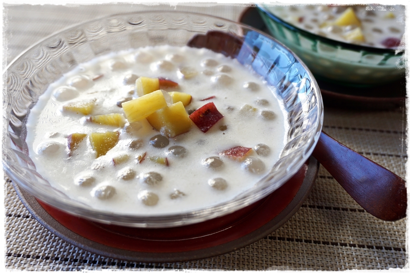 サツマイモとタピオカのホットココナッツクリーム レシピ 作り方 By みやびのふる里 楽天レシピ